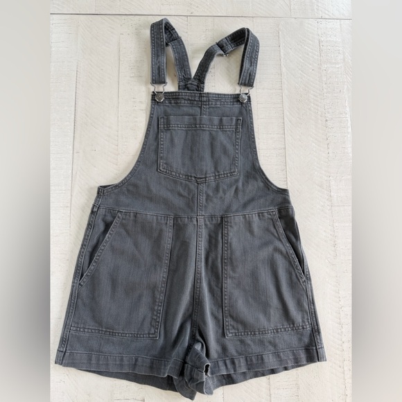 Aerie Werk and Play Denim Shortalls in Charcoal size XS - Picture 3 of 8